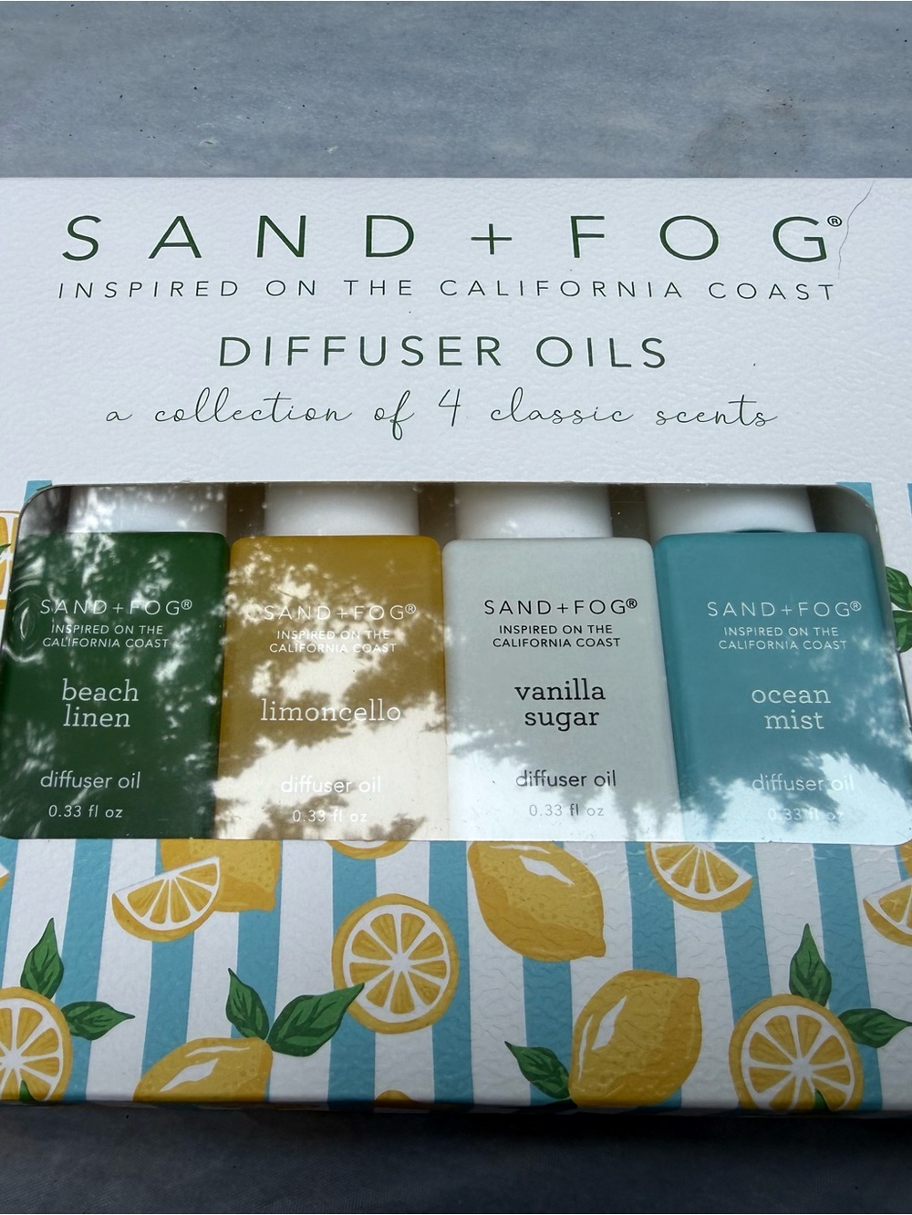 SAND+FOG Coastal Diffuser Oil Set — Green, Yellow, White, Blue